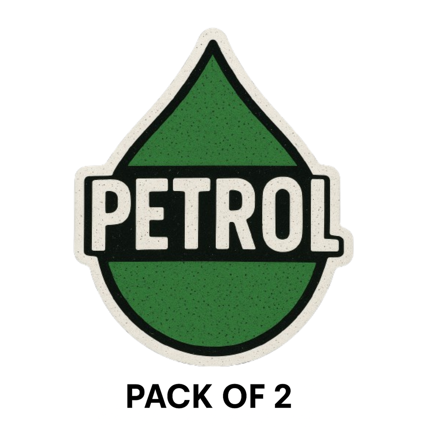 Smeeps PETROL Drop Shape Sticker – Green & Black | 10.16 x 7.62 cm | For Car Fuel Type Marking