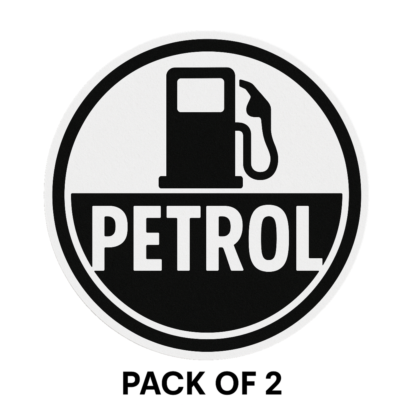 Smeeps Petrol Sticker – 8.89 x 8.89 cm Monochrome Fuel Pump Icon | Minimalist Petrol Reminder Decal | Waterproof & Durable Vinyl