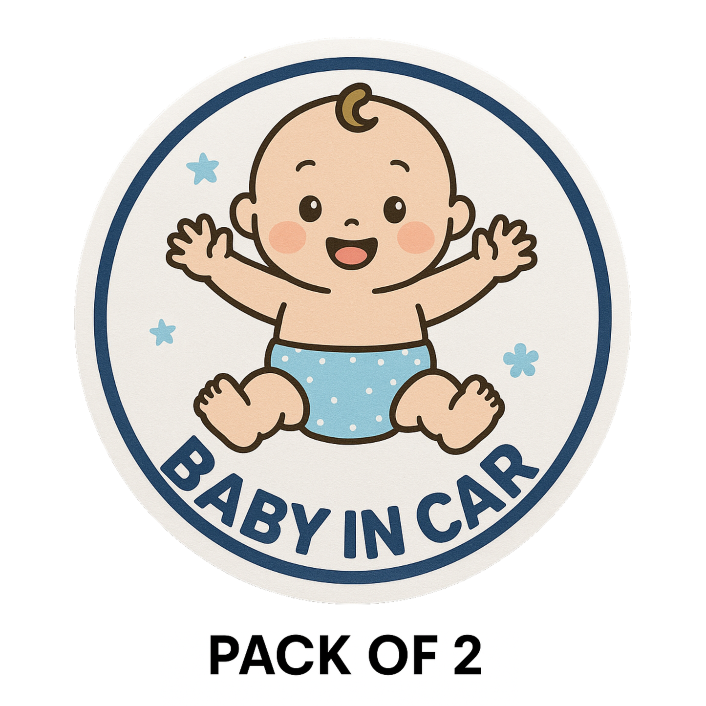 Smeeps Baby in Car Sticker – Cute Cartoon Baby Design – 13.97 x 13.97 cm | Safety Alert Sign for Vehicles