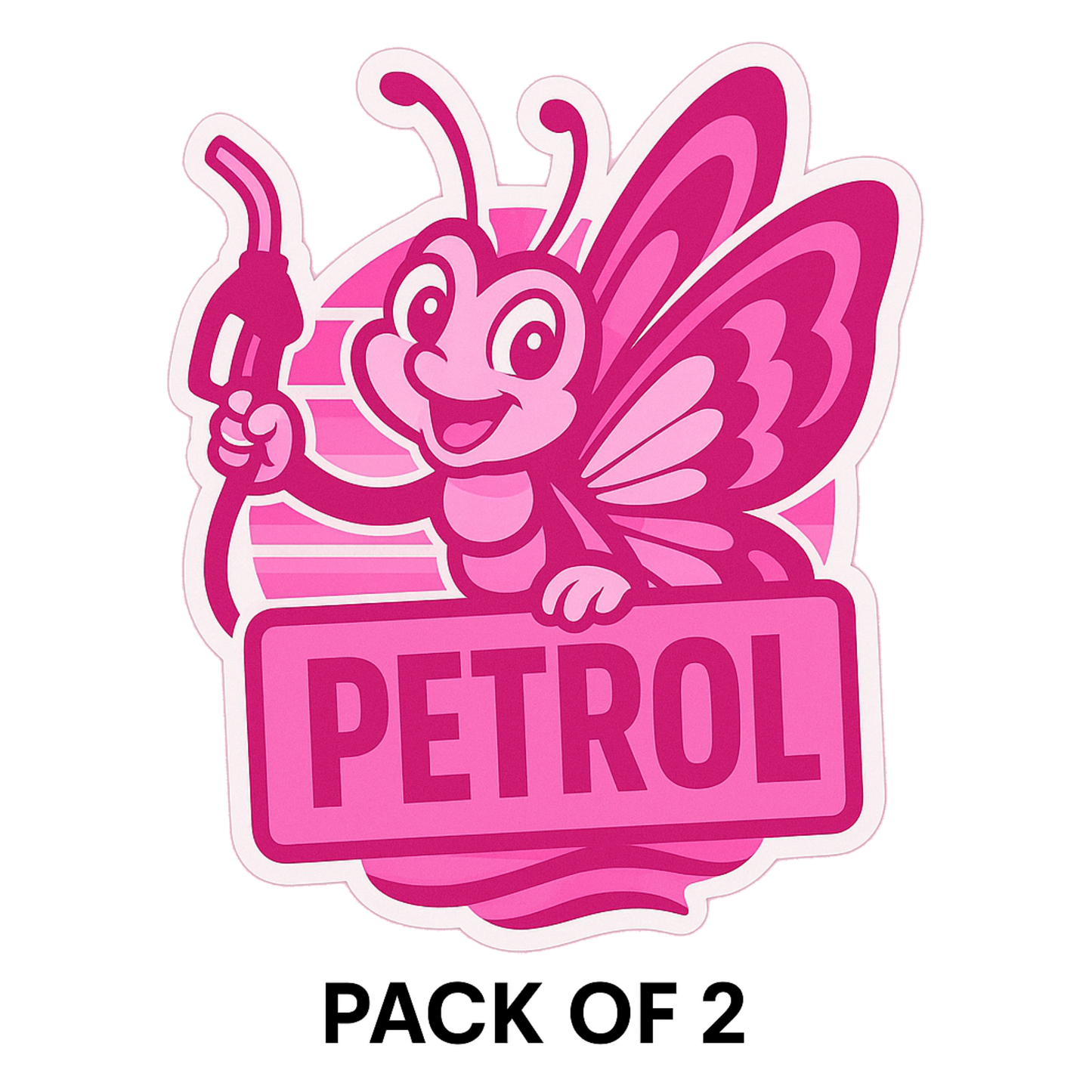 Smeeps Petrol Butterfly Sticker – 10.16 x 9.2 cm Cute Pink Fuel Indicator Car & Bike Vinyl Decal | Waterproof & Durable Design