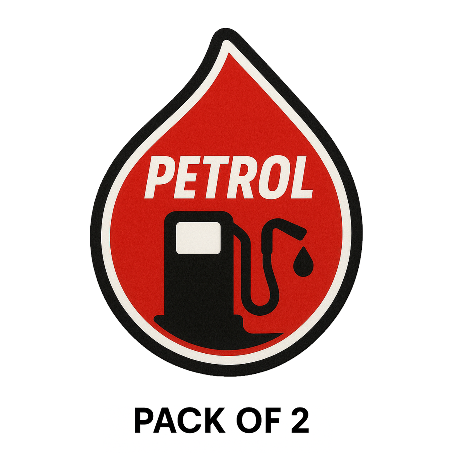 Smeeps PETROL Fuel Icon Sticker – Red Drop Design | 10.16 x 7.62 cm | For Car Fuel Type Identification