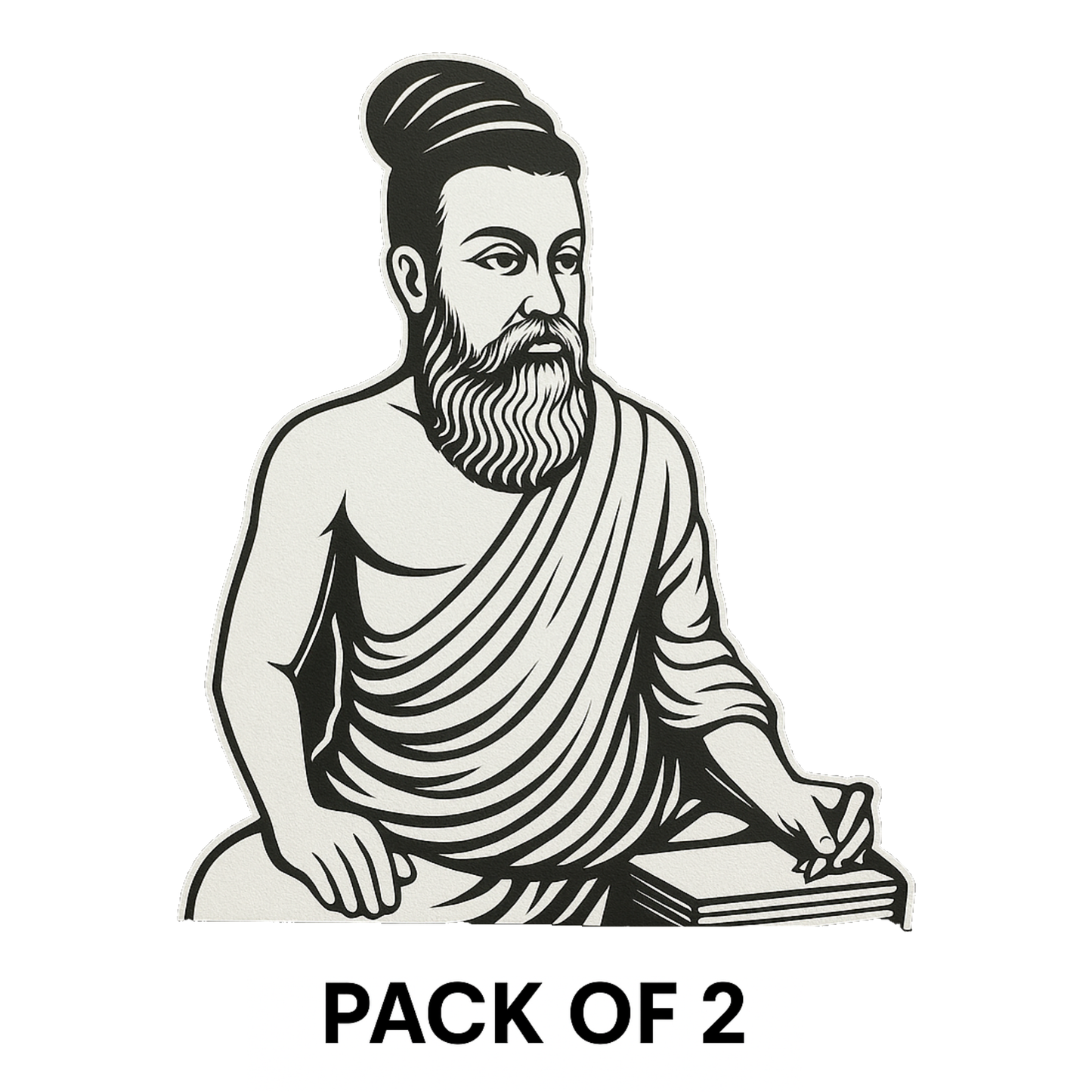 Smeeps Thiruvalluvar Car Sticker – Classical Line Art – 7.62 x 10.16 cm | Premium Vinyl Decal for Cars