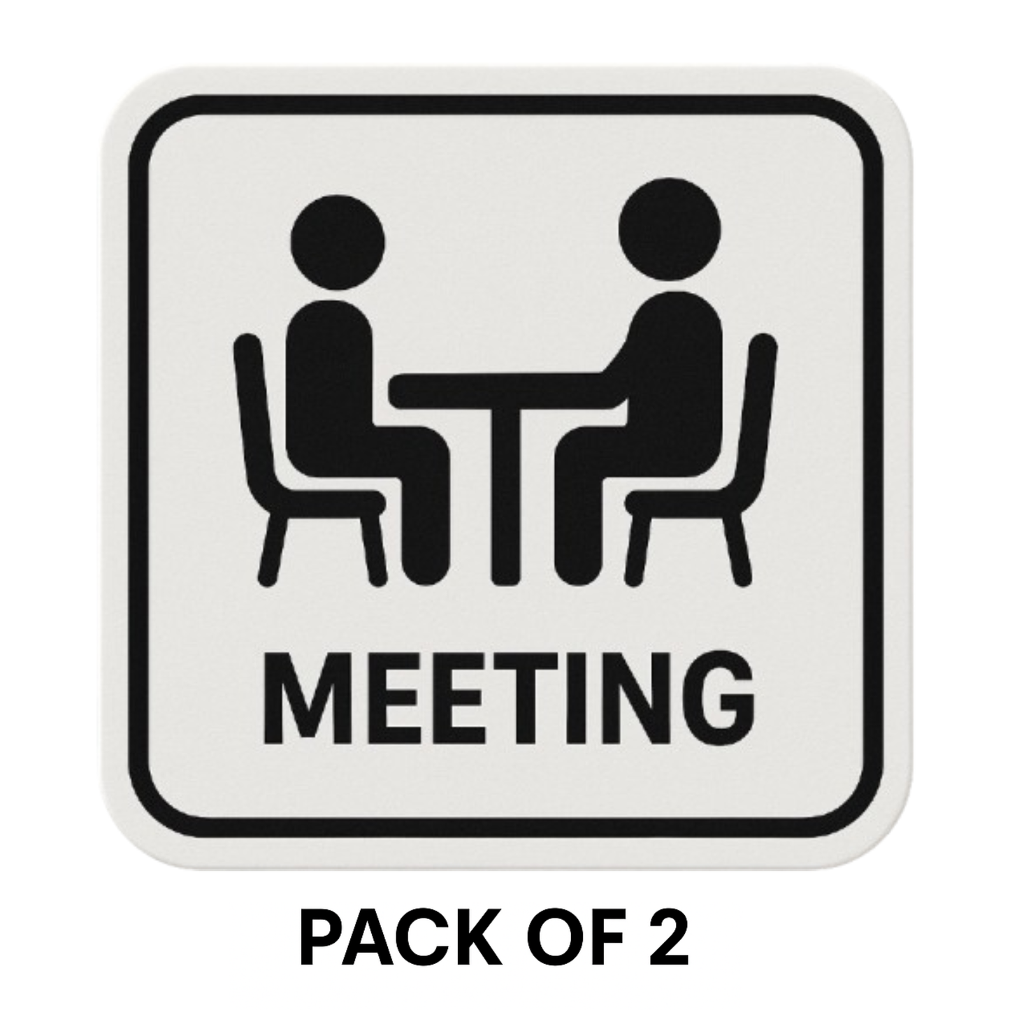Smeeps Meeting Room Sign Sticker – 14 x 14 cm | Minimal Office Communication Label for Doors & Cabins