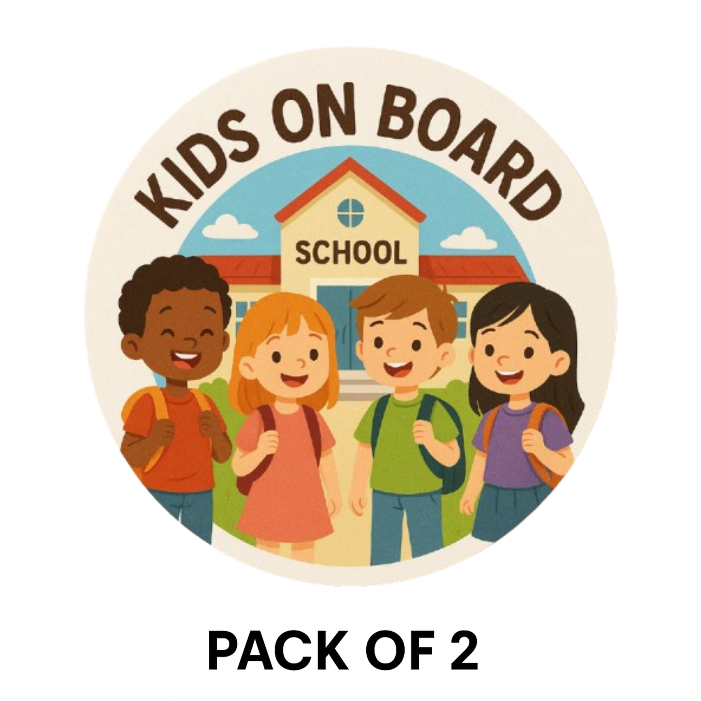 Smeeps Kids on Board Sticker – 13.97 x 13.97 cm | Colorful School Theme with Happy Children for School Buses