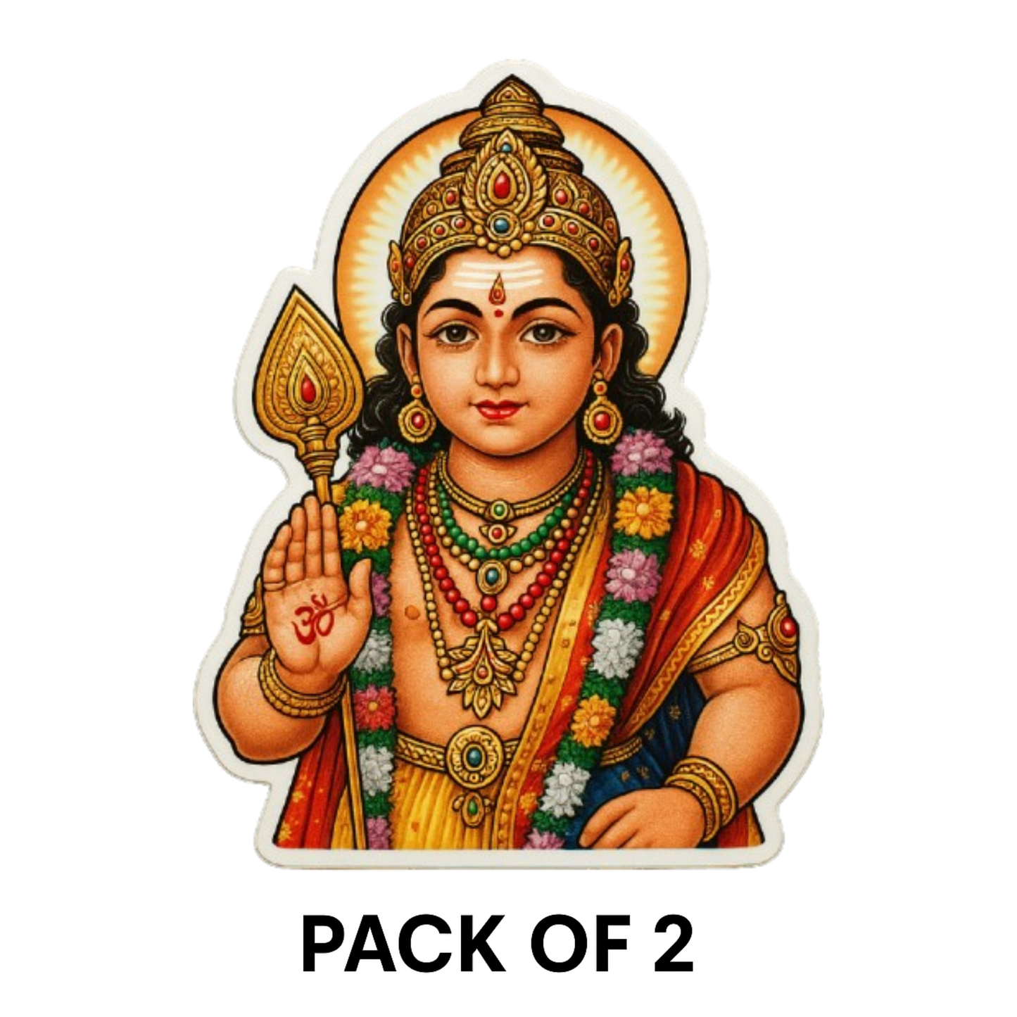 Smeeps Lord Murugan Car Sticker – Vibrant Divine Design – 7.62 x 10.16 cm | Premium Vinyl Decal for Cars