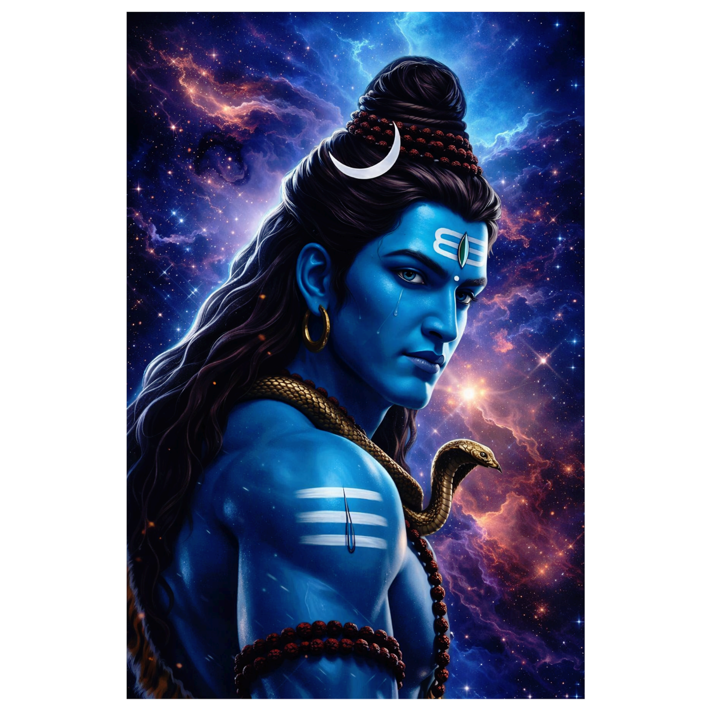 Smeeps Lord Shiva A4 Wall Poster Set – 29.7 × 21 cm (11.69 × 8.27 Inch) Premium Art Print | 300 GSM Thick Paper | NOT GUMMING | Waterproof UV Resistant Wash Proof | Pack of 10