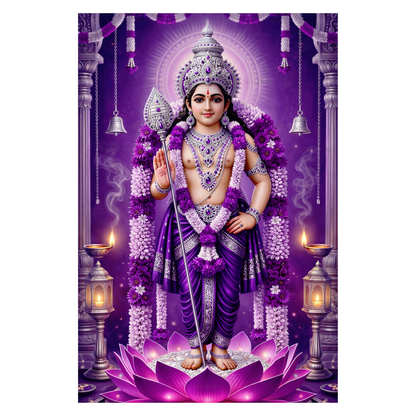 Smeeps Lord Murugan A4 Wall Poster Set – 29.7 × 21 cm (11.69 × 8.27 Inch) Premium Art Print | 300 GSM Thick Paper | NOT GUMMING | Waterproof UV Resistant Wash Proof | Pack of 10