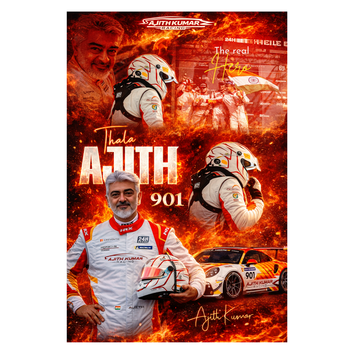 Smeeps Ajith Kumar A4 Wall Poster Set – 29.7 × 21 cm (11.69 × 8.27 Inch) Premium Art Print | 300 GSM Thick Paper | NOT GUMMING | Waterproof UV Resistant Wash Proof | Pack of 10