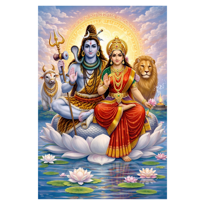 Smeeps Lord Shiva A4 Wall Poster Set – 29.7 × 21 cm (11.69 × 8.27 Inch) Premium Art Print | 300 GSM Thick Paper | NOT GUMMING | Waterproof UV Resistant Wash Proof | Pack of 10