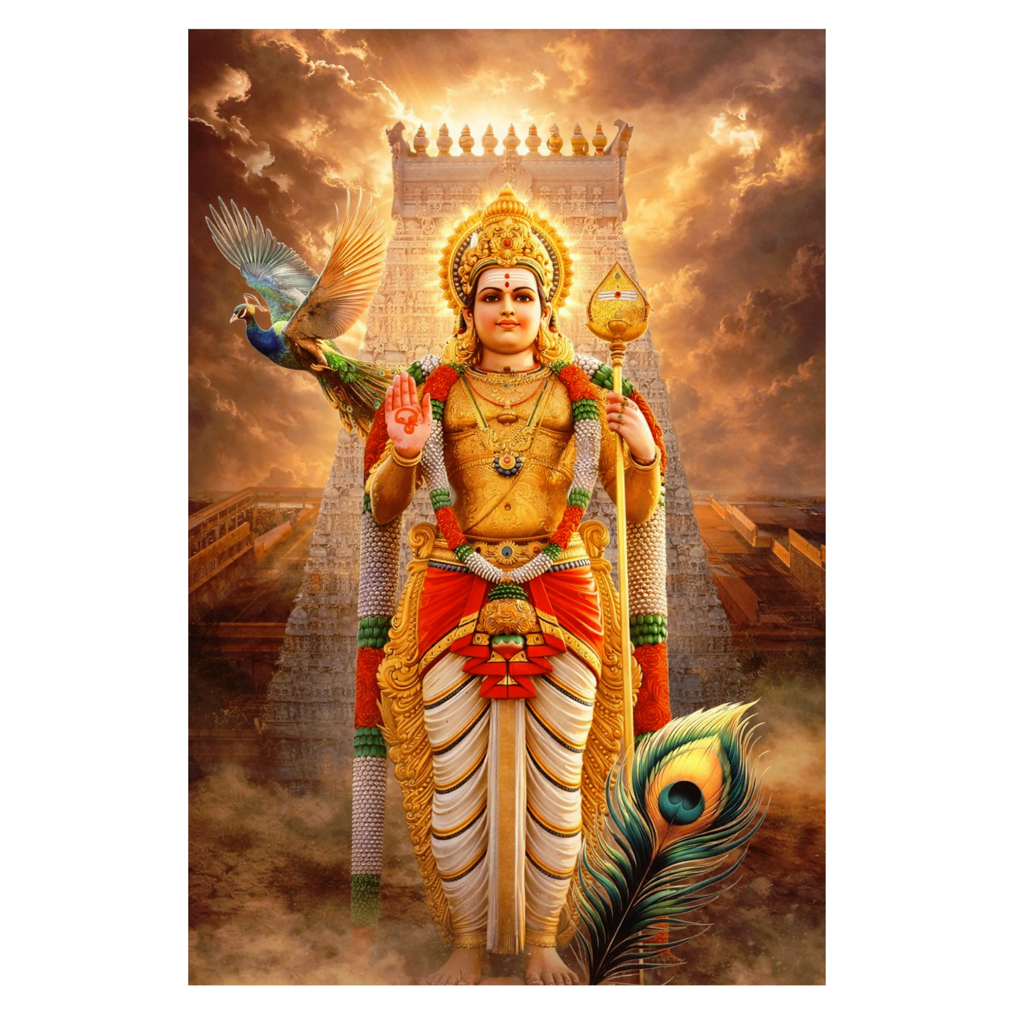 Smeeps Lord Murugan A4 Wall Poster Set – 29.7 × 21 cm (11.69 × 8.27 Inch) Premium Art Print | 300 GSM Thick Paper | NOT GUMMING | Waterproof UV Resistant Wash Proof | Pack of 10