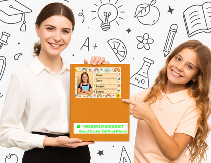 Smeeps Custom Photo Student Name Labels – 3.5 x 2 Inch School Book Stickers | Personalized Kid Labels | Pack of 10