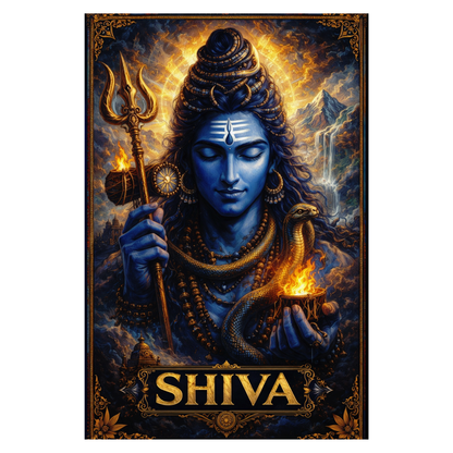 Smeeps Lord Shiva A4 Wall Poster Set – 29.7 × 21 cm (11.69 × 8.27 Inch) Premium Art Print | 300 GSM Thick Paper | NOT GUMMING | Waterproof UV Resistant Wash Proof | Pack of 10