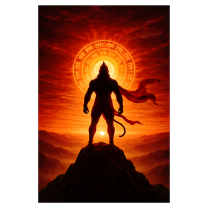 Smeeps Lord Hanuman Wall Poster Pack of 10 – A4 Size (8.27 × 11.69 Inches) | 300 GSM Thick Art Paper | Non-Gumming (No Adhesive) | High-Quality Spiritual & Mythology Prints