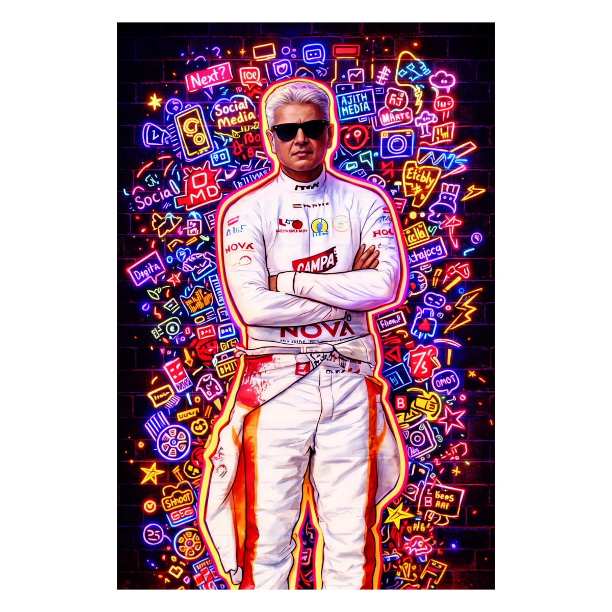 Smeeps Ajith Kumar A4 Wall Poster Set – 29.7 × 21 cm (11.69 × 8.27 Inch) Premium Art Print | 300 GSM Thick Paper | NOT GUMMING | Waterproof UV Resistant Wash Proof | Pack of 10