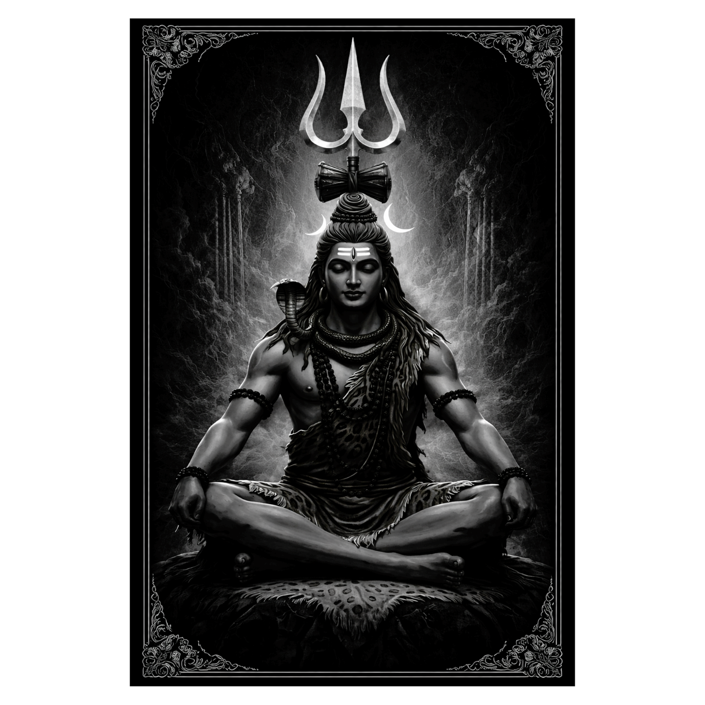 Smeeps Lord Shiva A4 Wall Poster Set – 29.7 × 21 cm (11.69 × 8.27 Inch) Premium Art Print | 300 GSM Thick Paper | NOT GUMMING | Waterproof UV Resistant Wash Proof | Pack of 10
