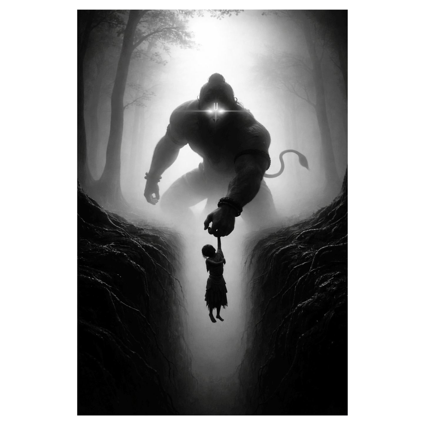 Smeeps Lord Hanuman Wall Poster Pack of 10 – A4 Size (8.27 × 11.69 Inches) | 300 GSM Thick Art Paper | Non-Gumming (No Adhesive) | High-Quality Spiritual & Mythology Prints