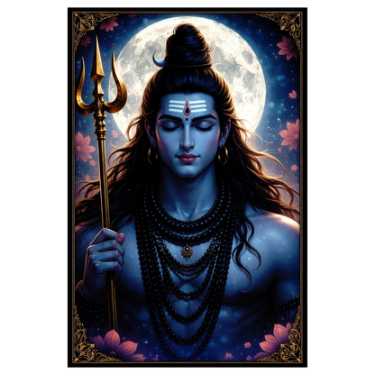 Smeeps Lord Shiva A4 Wall Poster Set – 29.7 × 21 cm (11.69 × 8.27 Inch) Premium Art Print | 300 GSM Thick Paper | NOT GUMMING | Waterproof UV Resistant Wash Proof | Pack of 10