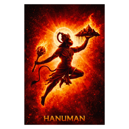 Smeeps Lord Hanuman Wall Poster Pack of 10 – A4 Size (8.27 × 11.69 Inches) | 300 GSM Thick Art Paper | Non-Gumming (No Adhesive) | High-Quality Spiritual & Mythology Prints