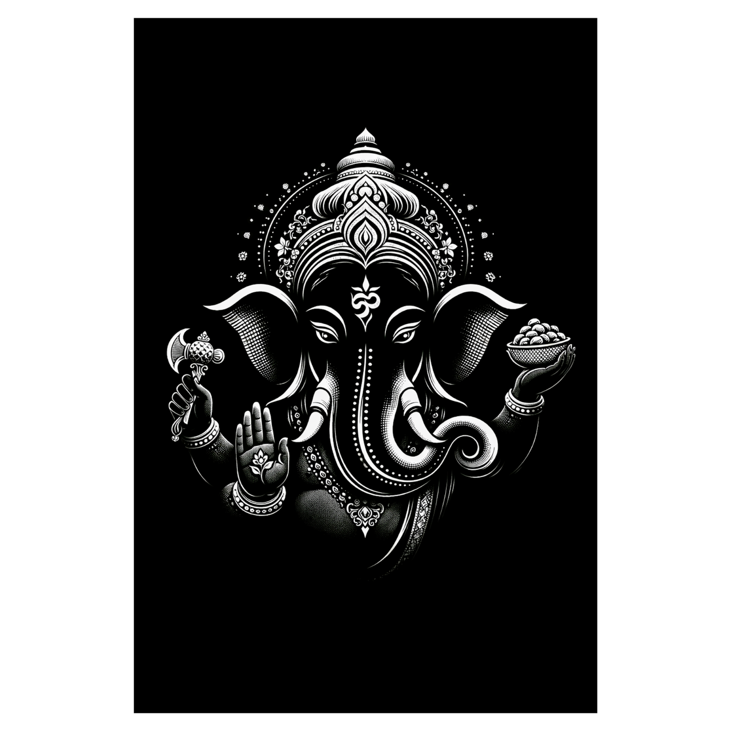 Smeeps Lord Ganesha A4 Wall Poster Set – 29.7 × 21 cm (11.69 × 8.27 Inch) Premium Art Print | 300 GSM Thick Paper | NOT GUMMING | Waterproof UV Resistant Wash Proof | Pack of 10