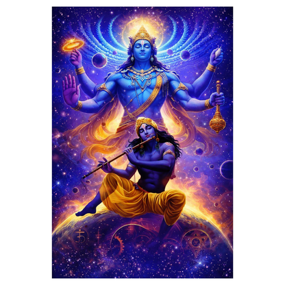 Smeeps Lord Vishnu A4 Wall Poster Set – 29.7 × 21 cm (11.69 × 8.27 Inch) Premium Art Print | 300 GSM Thick Paper | NOT GUMMING | Waterproof UV Resistant Wash Proof | Pack of 10