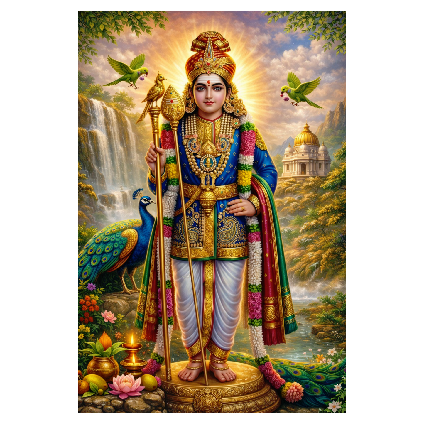 Smeeps Lord Murugan A4 Wall Poster Set – 29.7 × 21 cm (11.69 × 8.27 Inch) Premium Art Print | 300 GSM Thick Paper | NOT GUMMING | Waterproof UV Resistant Wash Proof | Pack of 10