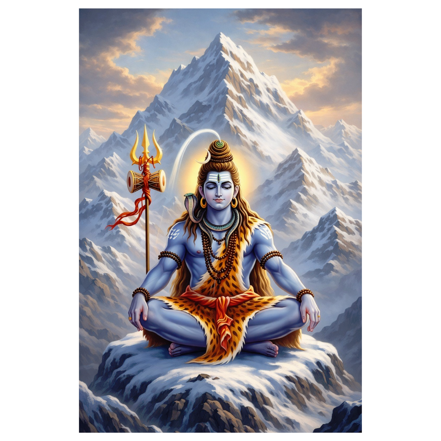Smeeps Lord Shiva A4 Wall Poster Set – 29.7 × 21 cm (11.69 × 8.27 Inch) Premium Art Print | 300 GSM Thick Paper | NOT GUMMING | Waterproof UV Resistant Wash Proof | Pack of 10