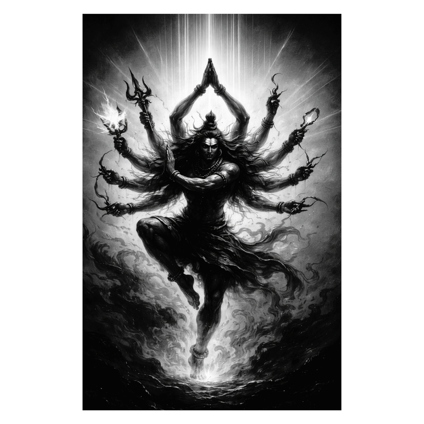 Smeeps Lord Shiva A4 Wall Poster Set – 29.7 × 21 cm (11.69 × 8.27 Inch) Premium Art Print | 300 GSM Thick Paper | NOT GUMMING | Waterproof UV Resistant Wash Proof | Pack of 10