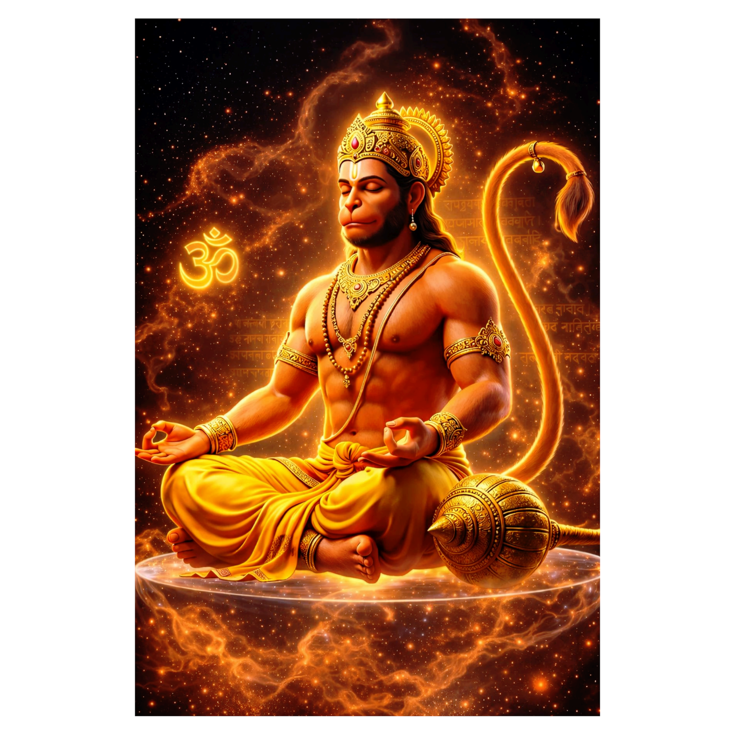 Smeeps Lord Hanuman Wall Poster Pack of 10 – A4 Size (8.27 × 11.69 Inches) | 300 GSM Thick Art Paper | Non-Gumming (No Adhesive) | High-Quality Spiritual & Mythology Prints