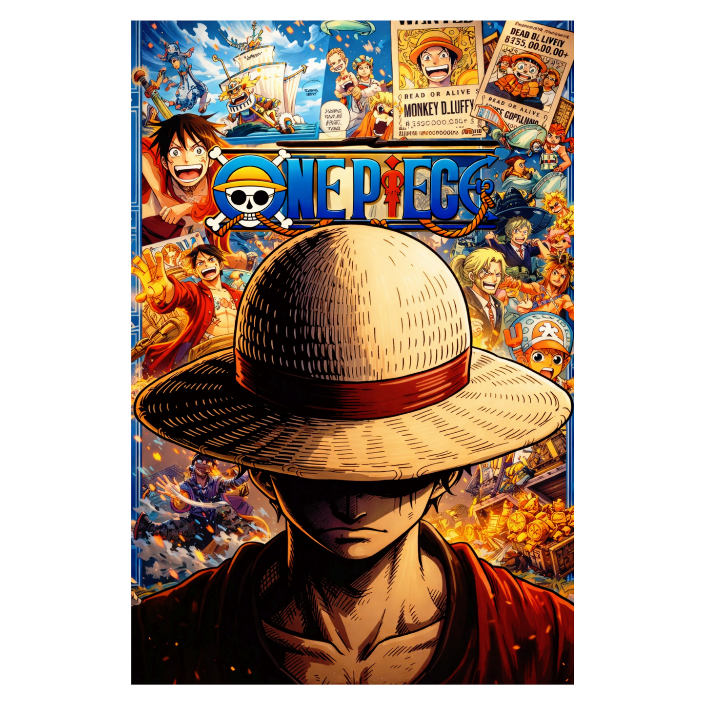 Smeeps Anime One Piece A4 Wall Poster Set – 29.7 × 21 cm (11.69 × 8.27 Inch) Premium Art Print | 300 GSM Thick Paper | NOT GUMMING | Waterproof UV Resistant Wash Proof | Pack of 10