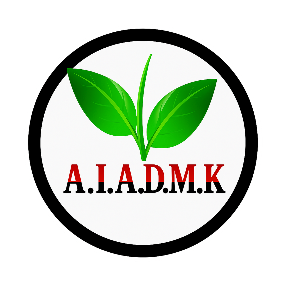 Smeeps A.I.A.D.M.K Round Sticker – 10.16 x 10.16 cm Vinyl Car & Bike Decal | Waterproof & UV Resistant | Premium Political Party Emblem Sticker
