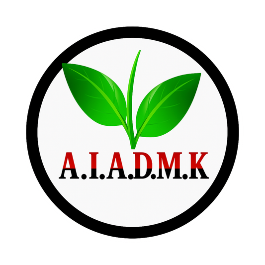 Smeeps A.I.A.D.M.K Round Sticker – 10.16 x 10.16 cm Vinyl Car & Bike Decal | Waterproof & UV Resistant | Premium Political Party Emblem Sticker