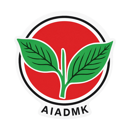 Smeeps AIADMK Red Emblem Sticker – 10.16 x 9.40 cm Car & Bike Vinyl Decal | Waterproof & UV Resistant | Political Party Symbol Sticker