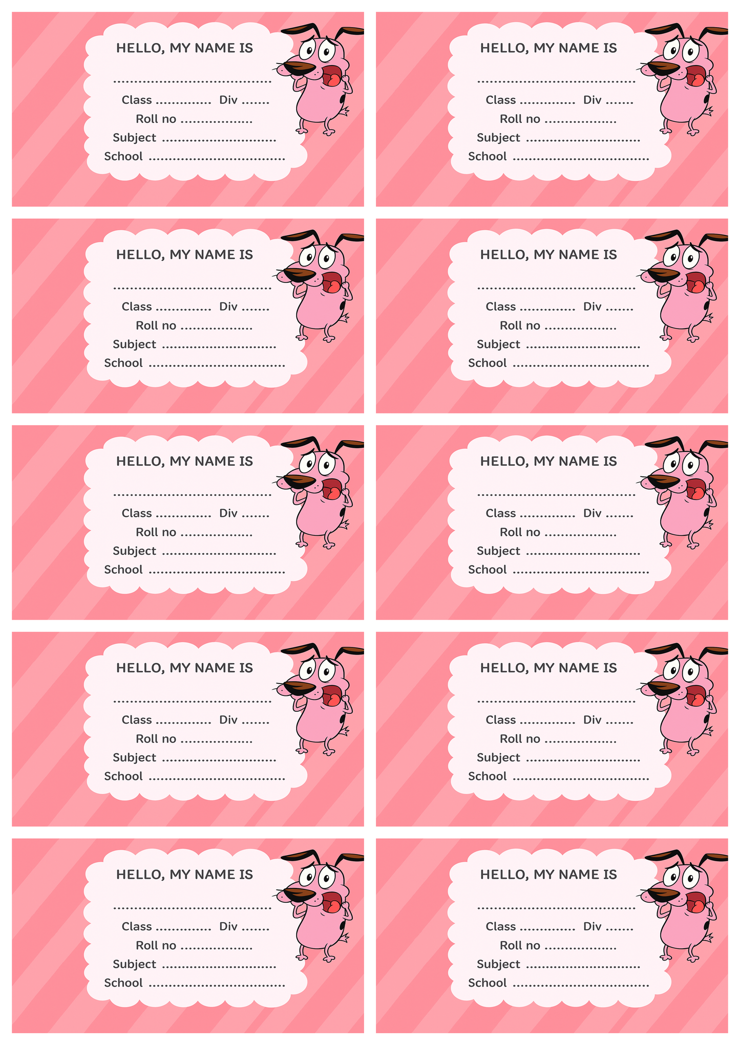 Smeeps Kids School Notebook Label Stickers – 3.5 x 2 Inches Name Labels | Cute Cartoon Theme | Pack of 10 Waterproof Stickers