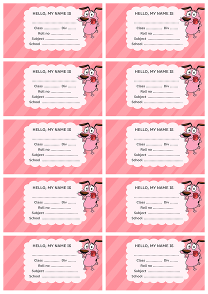 Smeeps Kids School Notebook Label Stickers – 3.5 x 2 Inches Name Labels | Cute Cartoon Theme | Pack of 10 Waterproof Stickers