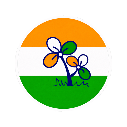 Smeeps AITC Trinamool Congress Logo Round Sticker – 10.16 cm / 4 Inch Car & Bike Vinyl Decal | Party Symbol Design | Waterproof & UV Resistant