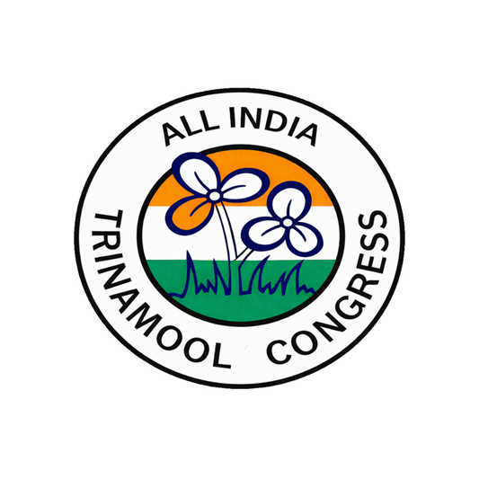 Smeeps All India Trinamool Congress Logo Round Sticker – 10.16 cm / 4 Inch Car & Bike Vinyl Decal | AITC Party Emblem | Waterproof & UV Resistant