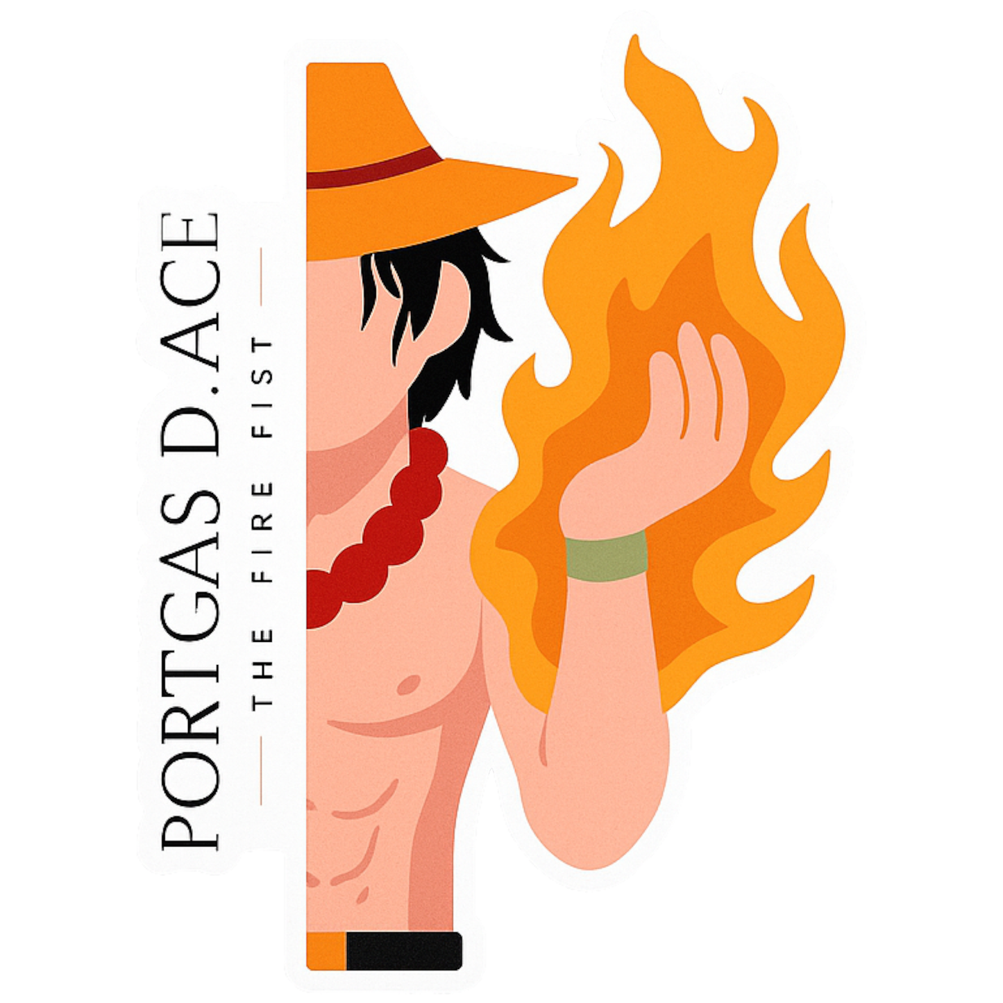 Smeeps Portgas D. Ace Fire Fist Sticker – 10.16 x 7.62 cm Anime Car & Bike Decal | One Piece Inspired Waterproof Vinyl