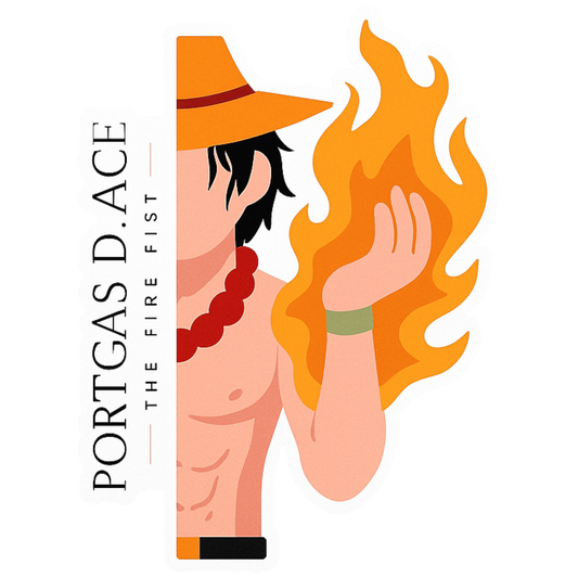 Smeeps Portgas D. Ace Fire Fist Sticker – 10.16 x 7.62 cm Anime Car & Bike Decal | One Piece Inspired Waterproof Vinyl