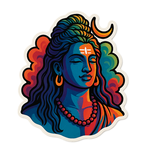 Smeeps Adiyogi Sticker – 10.16 x 7.62 cm | Divine Shiva Art | Premium Quality Vinyl for Cars & Bikes