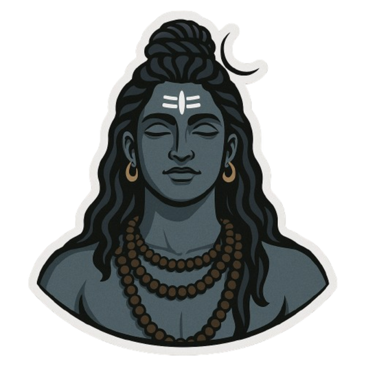 Smeeps Adiyogi Shiva Sticker – Calm Shiva Face | 10.16 x 7.62 cm | Waterproof Vinyl for Cars & Bikes