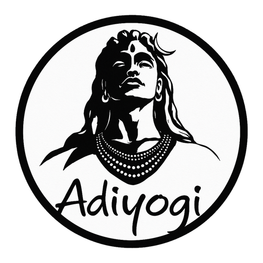 Smeeps Adiyogi Car Sticker – Minimalist Shiva Design – 7.62 x 7.62 cm | Circular Vinyl Decal for Cars