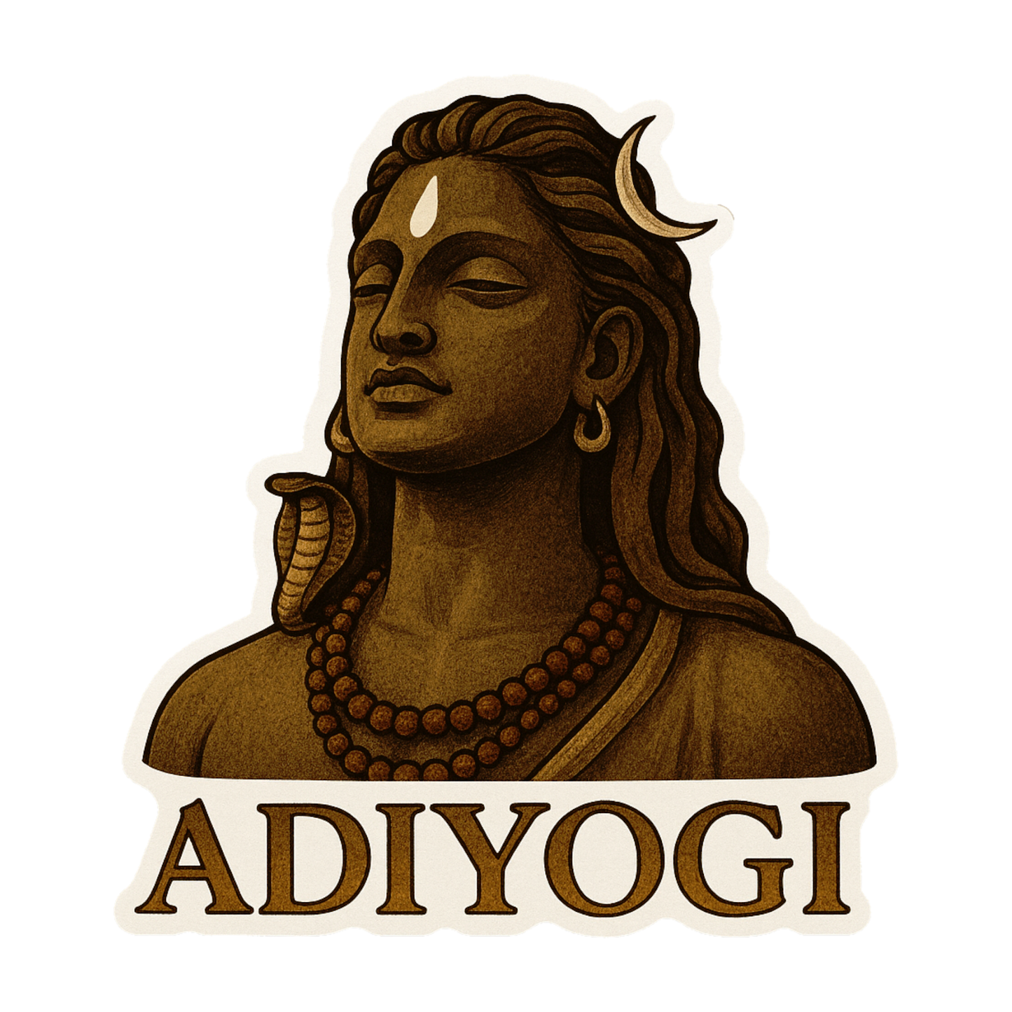 Smeeps Adiyogi Car Sticker – 10.16 x 9.15 cm Mahadev Shiva Decal | Waterproof & UV-Resistant Vinyl | Spiritual Car & Bike Sticker