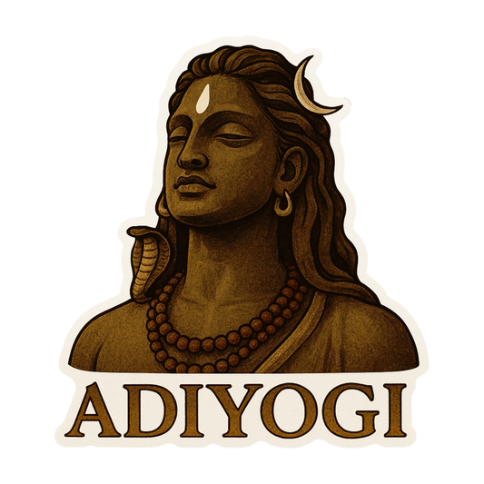Smeeps Adiyogi Car Sticker – 10.16 x 9.15 cm Mahadev Shiva Decal | Waterproof & UV-Resistant Vinyl | Spiritual Car & Bike Sticker