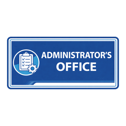Smeeps Administrator’s Office Name Plate Sticker – 16.01 × 7.62 cm (6.3 × 3 Inch) Professional Office Door Vinyl Label | Waterproof UV Resistant Wash Proof