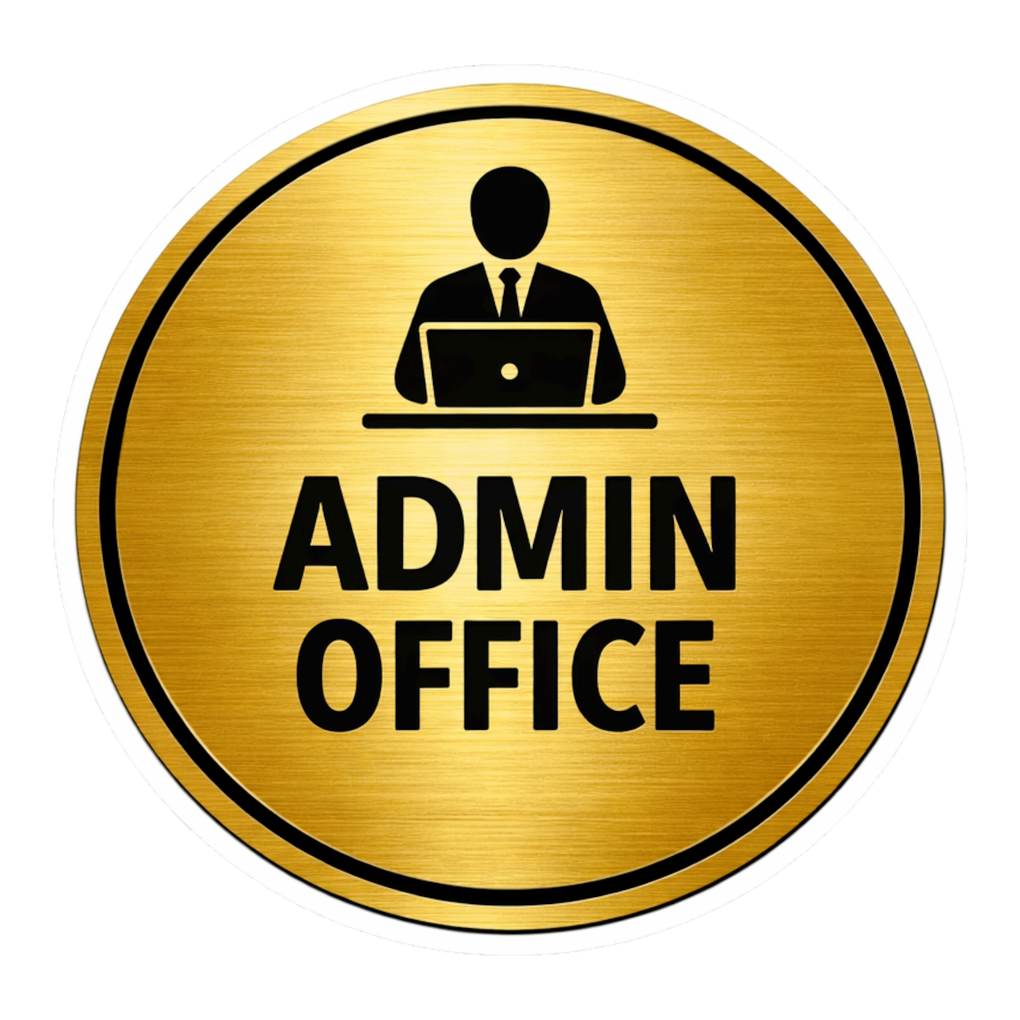 Smeeps Admin Office Door Sign Sticker – 15.50 × 15.24 cm (6.1 × 6 Inch) Waterproof Office Name Plate Vinyl Sticker for Cabin, Workplace & Reception | Premium Gold Finish | Pack of 1