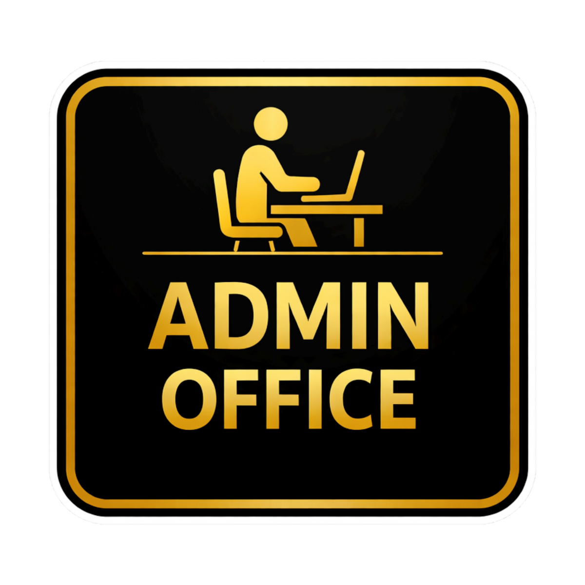 Smeeps Admin Office Door Sign Sticker – 16.02 × 15.24 cm (6.3 × 6 Inch) Waterproof Office Cabin Vinyl Sticker for Door, Reception & Workplace | Premium Black & Gold Finish | Pack of 1