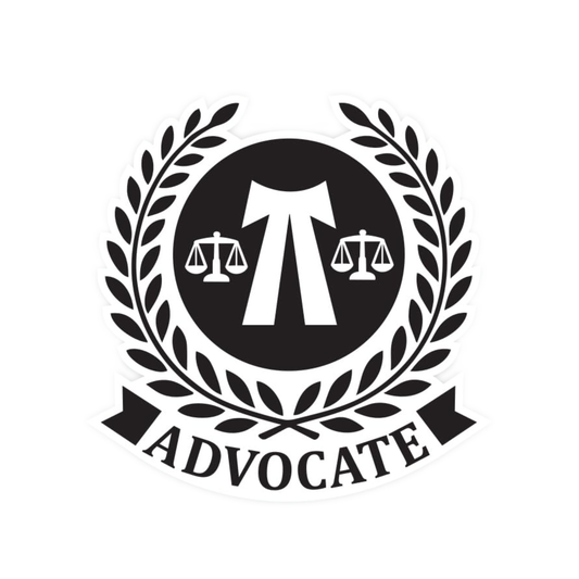 Smeeps Advocate Car & Bike Sticker – Black Legal Emblem Design – 11.5 x 11.5 cm | Waterproof, Professional Look for Advocates
