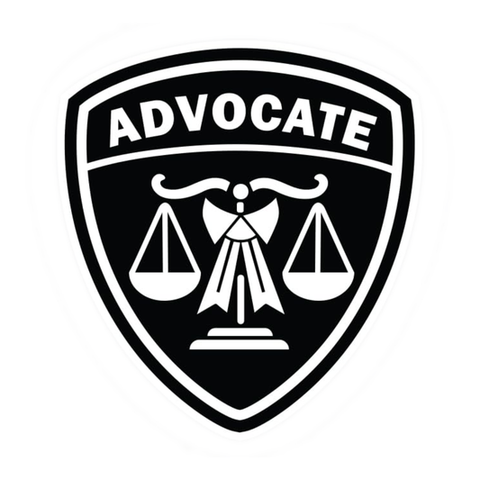 Smeeps Advocate Shield Emblem Sticker – Legal Badge Design – 10.5 x 11.5 cm | Waterproof & Durable Vinyl for Cars, Bikes & Office Use