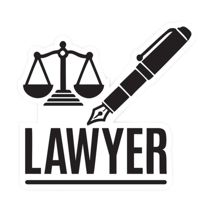 Smeeps Lawyer Car Sticker – Pen & Justice Scale Design – 11.5 x 10.5 cm | Durable Vinyl for Advocates' Cars