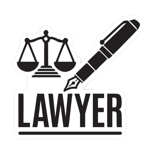 Smeeps Lawyer Car Sticker – Pen & Justice Scale Design – 11.5 x 10.5 cm | Durable Vinyl for Advocates' Cars